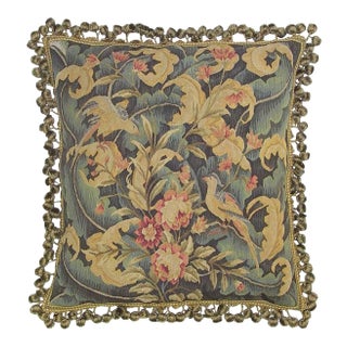 Aubusson Handwoven Throw Pillow For Sale