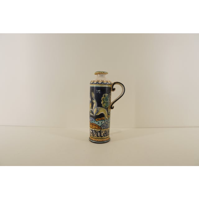 Castelli Hand-Painted Castelli Majolica Ewer For Sale - Image 4 of 15