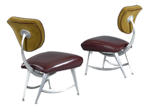 Pair of Jordan Mozer for Disney Quest Chicago Aluminum Armillary Chairs