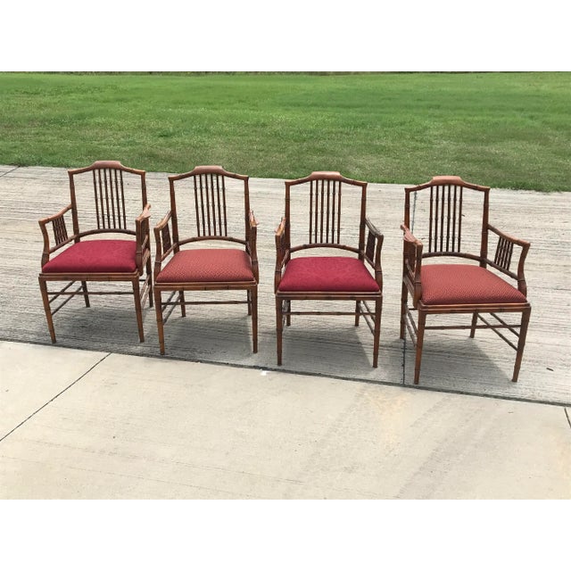 Captiva Collection Faux Bamboo Wood Dining Chairs by Drexel Set of 4