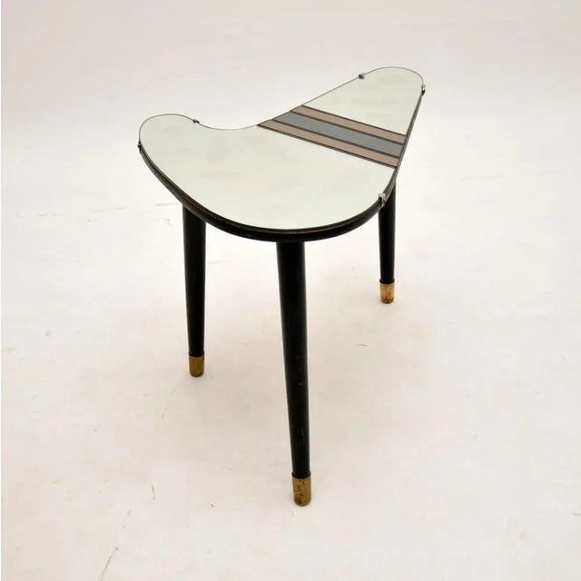 Vintage Mirrored Top Side Table , 1950 For Sale - Image 4 of 7