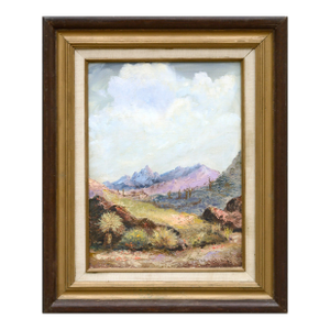 Desert Mountain Landscape in Oil on Canvas by Cecil C. Hunter