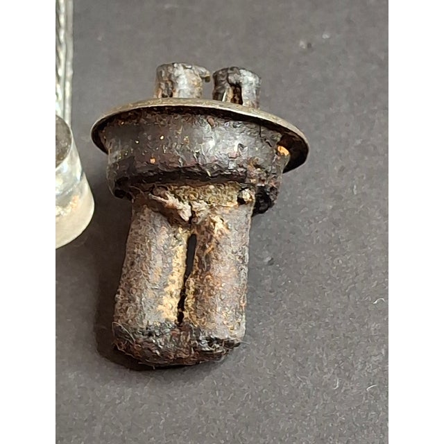 Rare Antique Boston & Sandwich Engraved Glass Whale Oil Lamp "Patent" Cork Burner c.1835 For Sale - Image 13 of 18