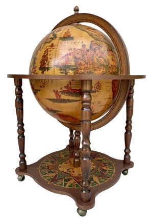 Italian Globe in Wood and Metal, 1960s