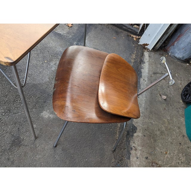 Brown Eames Herman Miller Table and Chairs 1947, Set of 5 For Sale - Image 8 of 12