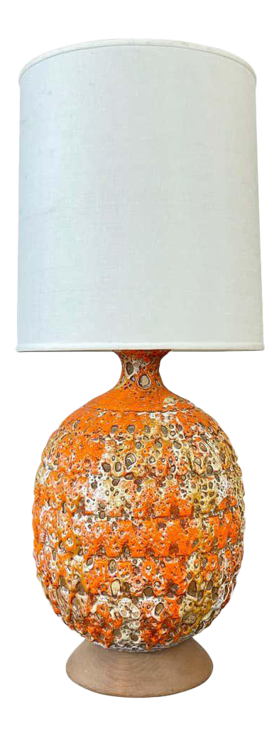 large orange table lamp