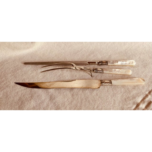 American Belle Époque Elegance: Three-Piece Carving Set For Sale - Image 4 of 12