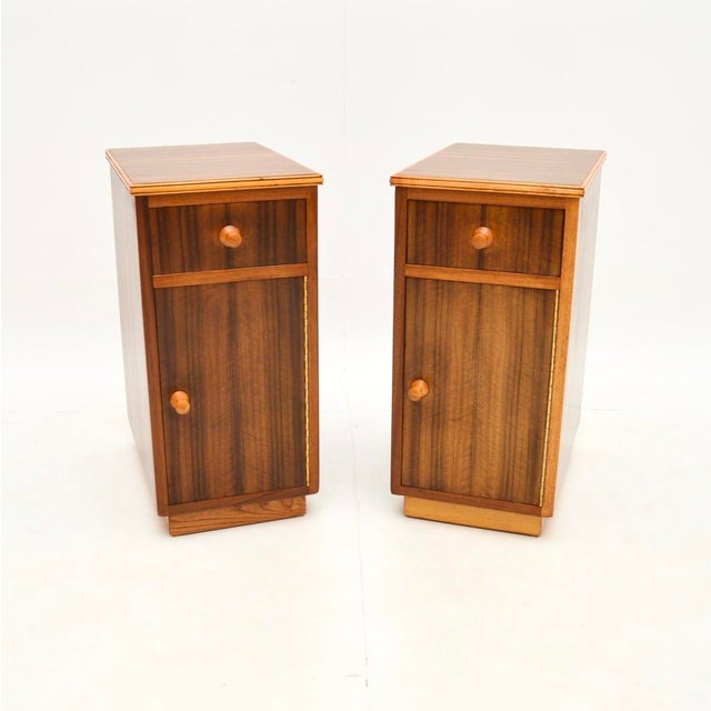 Vintage Walnut Bedside Tables by Neil Morris, 1950s, Set of 2 For Sale - Image 11 of 11