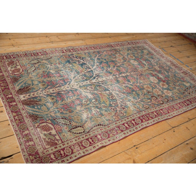 Sky Blue Vintage Distressed Meshed Rug - 4'4" x 6'9" For Sale - Image 8 of 11