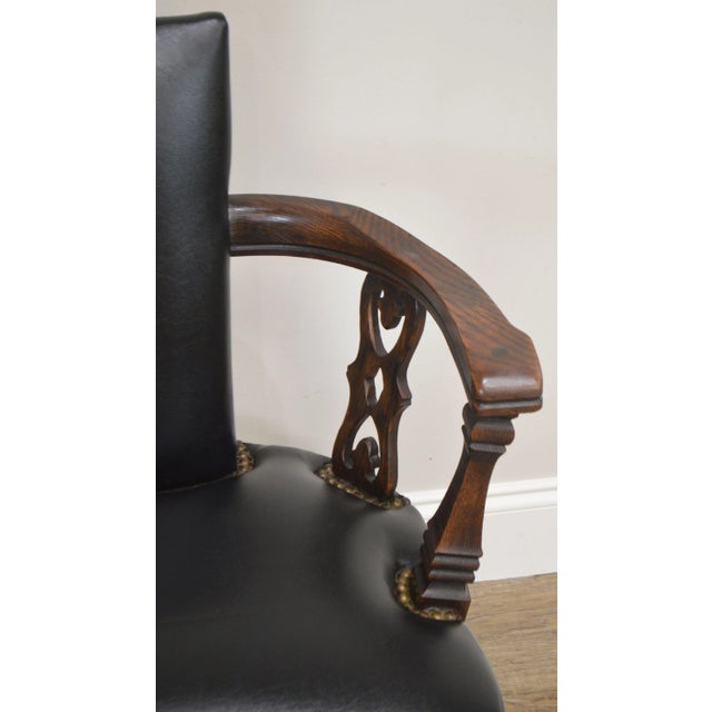 Romweber Viking Oak Vintage Captains Armchair For Sale - Image 12 of 13