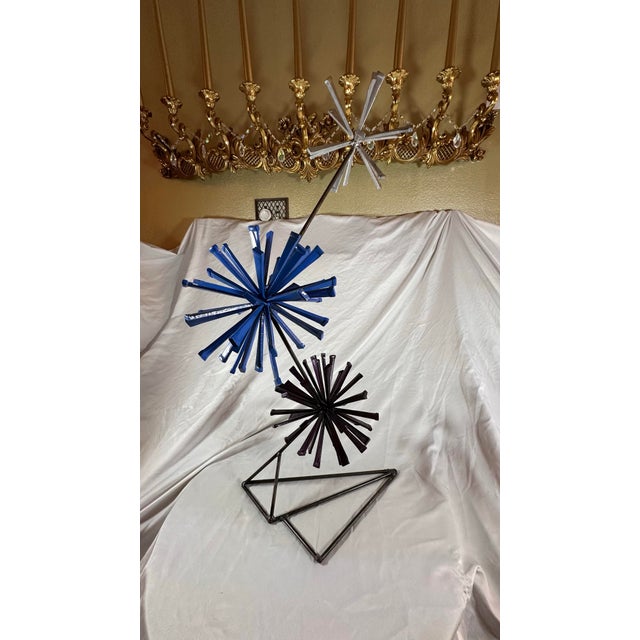 Metal Mid-Century, Modern Atomic Wrought Iron, Starburst Sculpture For Sale - Image 7 of 7