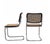 Set of 2 chairs Mod.’ Cesca’ designed by Marcel Breuer, back in walnut wood stained black, tubular frame in chrome-plated...
