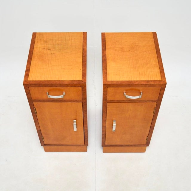 Art Deco Satinwood and Walnut Bedside Tables, 1930, Set of 2 For Sale - Image 6 of 9