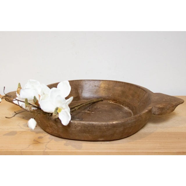 Wood Handcarved Large Fruit Bowl For Sale - Image 7 of 7