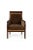 A superb Regency library armchair in rosewood, raised on saber legs with foliate carving to the curve and base of the...
