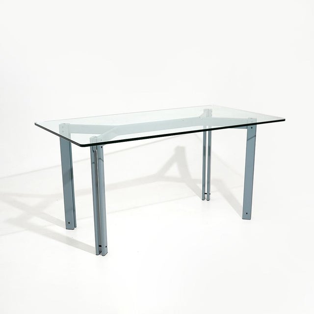 1980s Table with Rectangular Glass Top by Bruno Brunati and Carlo Zerbaro for Cidue, 1980s For Sale - Image 5 of 14