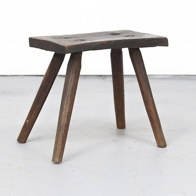 Antique Wabi Sabi Primitive Stool or Side Table For Sale - Image 10 of 10