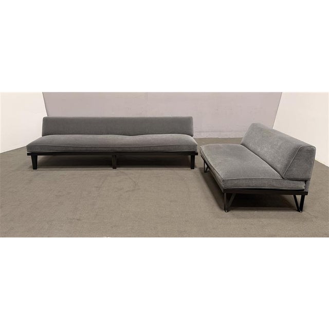 Bespoke Upholstered Armless Mohair Sofas (Set of 2) For Sale - Image 12 of 14