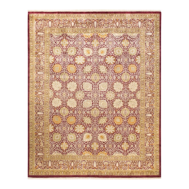 Mogul, One-of-a-Kind Hand-Knotted Area Rug in Purple, 8' 1" x 10' 1" For Sale