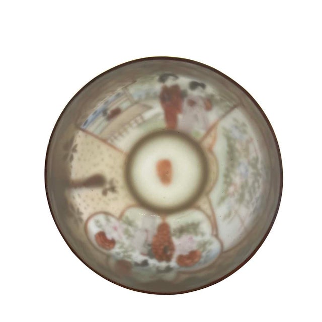 Mid-20th Century Japanese Kutani Egg Shell Tea Cup and Saucer Set of Four For Sale - Image 9 of 12