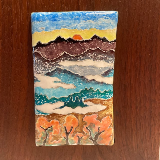 Contemporary 1996 Steve Krauss Colorado Landscape Hanging Enamel For Sale - Image 3 of 4