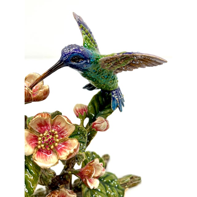 Jay Strongwater Dawn Hummingbird Tableau With Swarovski Crystals And 14K Gold - Flora And Fauna Collection $1800 -...