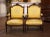 Elevate a formal interior with this striking pair of antique French Louis XVI style armchairs, crafted circa 1880 and...