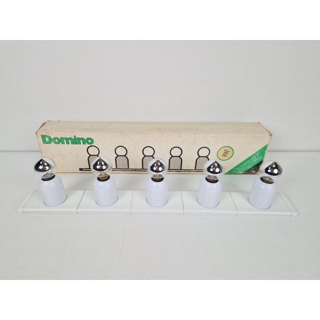 Metal Vintage Space Age Domino Wall Lamp in White from Targetti Sarkey, 1970s For Sale - Image 7 of 13