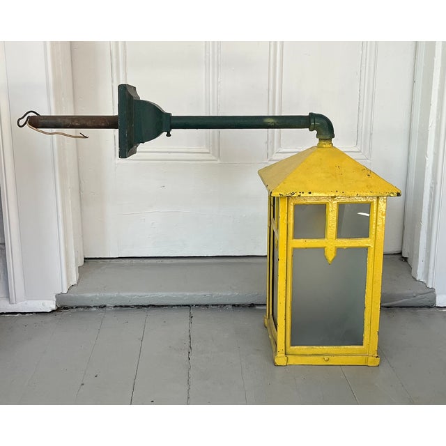 Antique Early 20th C. Aesthetic Movement Mission or Mackintosh Style Outside Iron Wall Lanterns - A Pair For Sale - Image 10 of 18