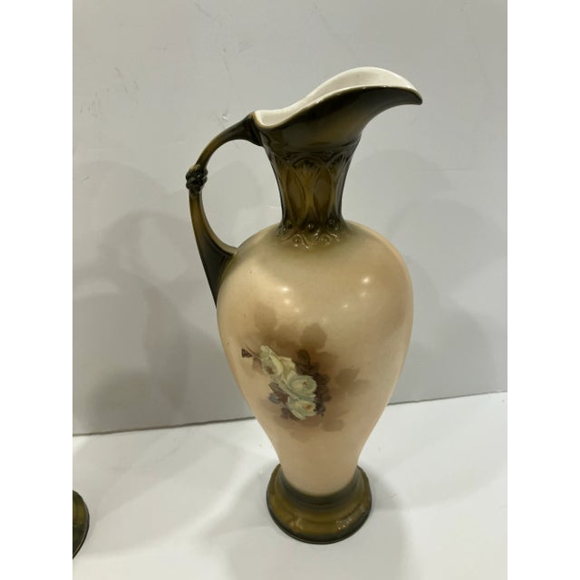 Ceramic Pair of 1900s Royal Wettina Ewers For Sale - Image 7 of 10