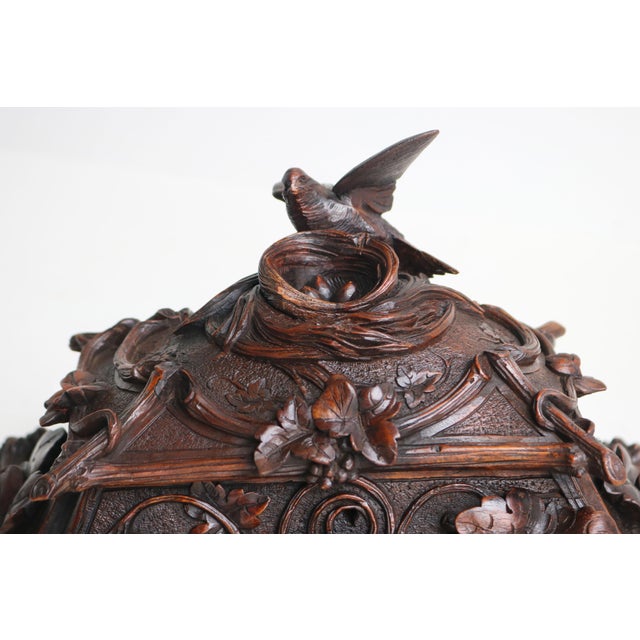 19th Century Swiss Black Forest Jewelry Box in Openly Carved Walnut, 1880 For Sale - Image 11 of 15