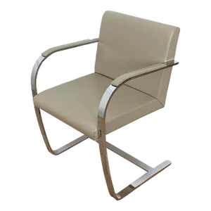 Vintage Miles Van Der Rohe Brno Chair for Knoll With Leather and Polished Chrome