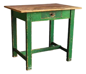 Vintage Green Wood Table, 1920