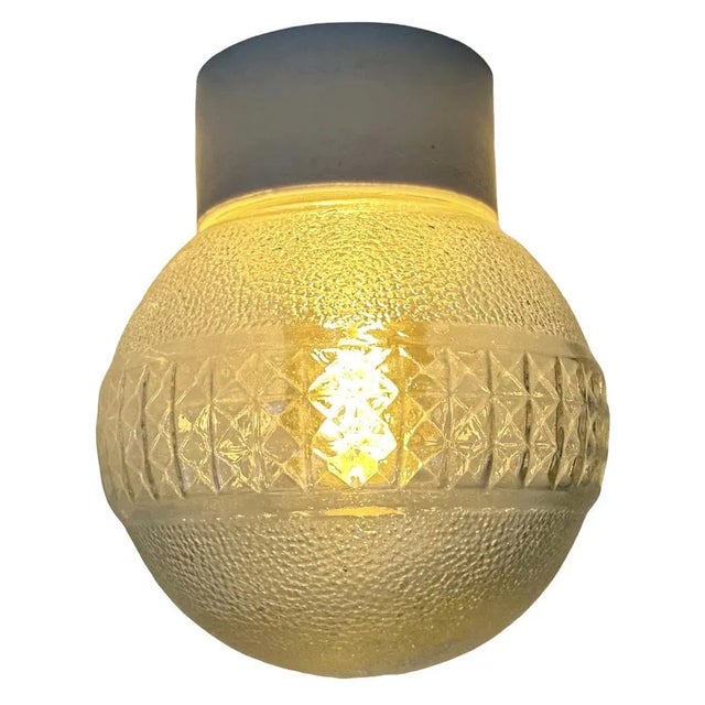 Vintage White Porcelain Ceiling Light, 1970s For Sale - Image 9 of 10