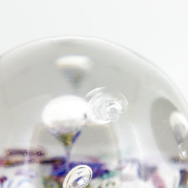 Glass Paul Ysart Attributed Harlequin White Ground/Polychrome Twist Glass Paperweight For Sale - Image 7 of 15