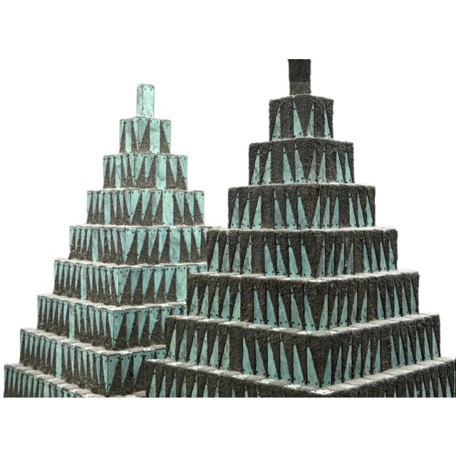 Debra Sachs Split Pyramid III Two-Part Sculpture in Sand and Copper Over Wood For Sale In Philadelphia - Image 6 of 7