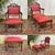 Breton armchair and footstool from the 1930s, set in walnut - Armchair L=61cm D=55cm HD=1m HA=42cm.