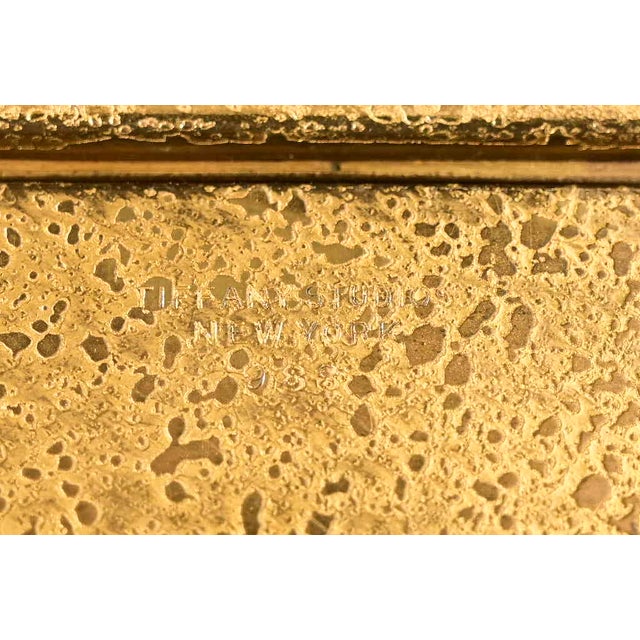 Tiffany Studios New York Zodiac Bronze Doré Blotter Ends With Leather Desk Blotter For Sale - Image 12 of 14