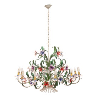 Florentine Chandelier with Twelve Lights, 1970s For Sale
