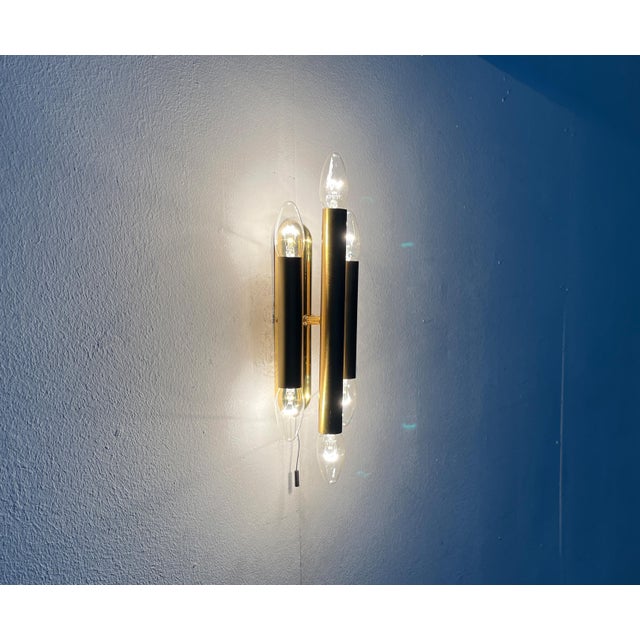 Metal Vintage Hollywood Regency Style Wall Lamp in Brass, 1970s For Sale - Image 7 of 18