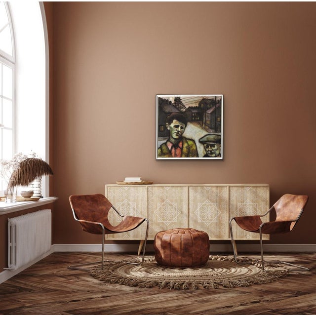 Peter Ross, The Young Richard Burton and His Father, Pontrhydyfen, Neath, Port Talbot, Wales, Oil Painting, 2013, Framed For Sale - Image 16 of 18