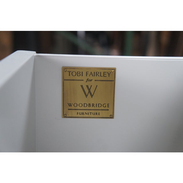 Late 20th Century Pair of Tobi Fairley for Woodbridge Petite Sarah Carrara Bedside Chests Nightstands For Sale - Image 11 of 12
