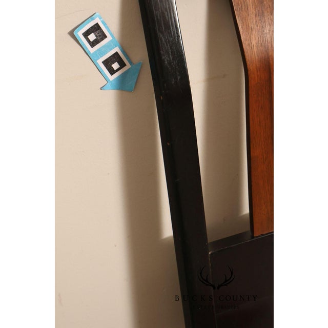 Mid Century Modern King Size Headboard with Ebony Frame and Walnut Bentwood Slats For Sale - Image 14 of 18