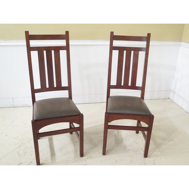1990s Vintage Stickley Mission Cherry Dining Room Chairs Set of 4