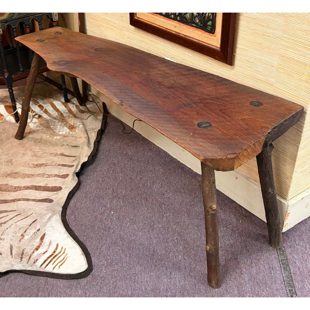 Handcrafted Live Edge Wood Table or Bench For Sale In New York - Image 6 of 12