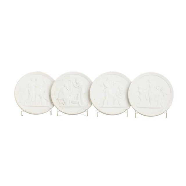 Porcelain Plates with Classic Scenes, Set of 4 For Sale - Image 6 of 6