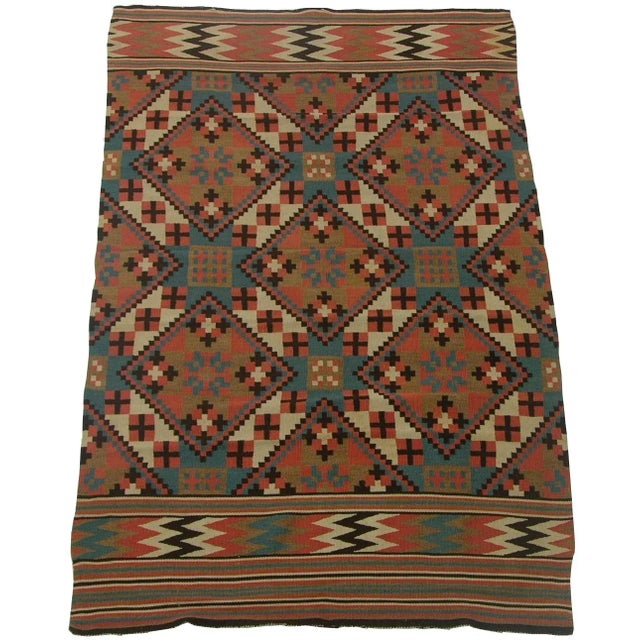 Antique Geometric Kilim Runner Rug - 5'10'' X 3'8'' For Sale - Image 9 of 9