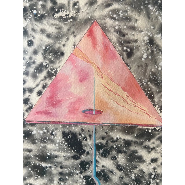 This is a very intriguing composition watercolor painting. The background of black and white fluidity creates energy and...