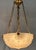 Neoclassical Style Cast Glass and Brass Pendant Light Fixture, Circa 1910 For Sale - Image 4 of 9
