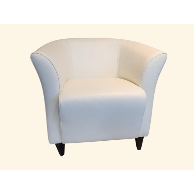 Natural Cow Leather Armchair For Sale - Image 4 of 4